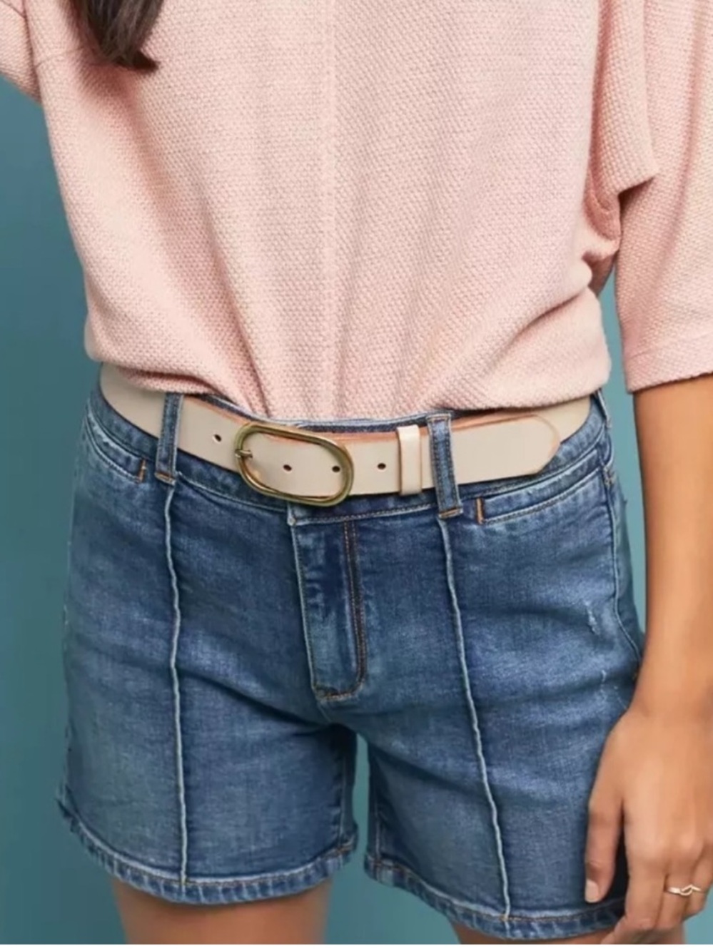 Pilcro x Anthropologie High-Rise Pintucked Denim Shorts In Blue 26